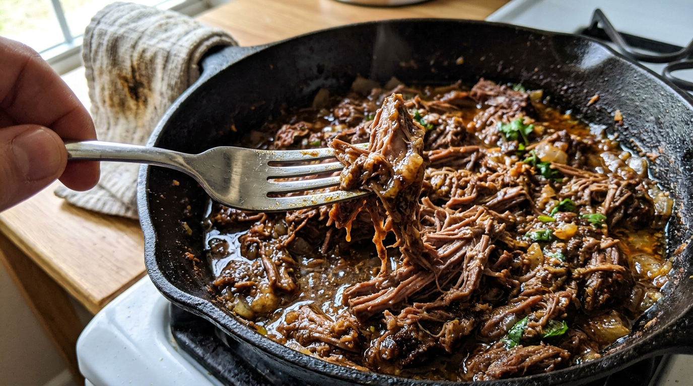 Shredding the barbacoa