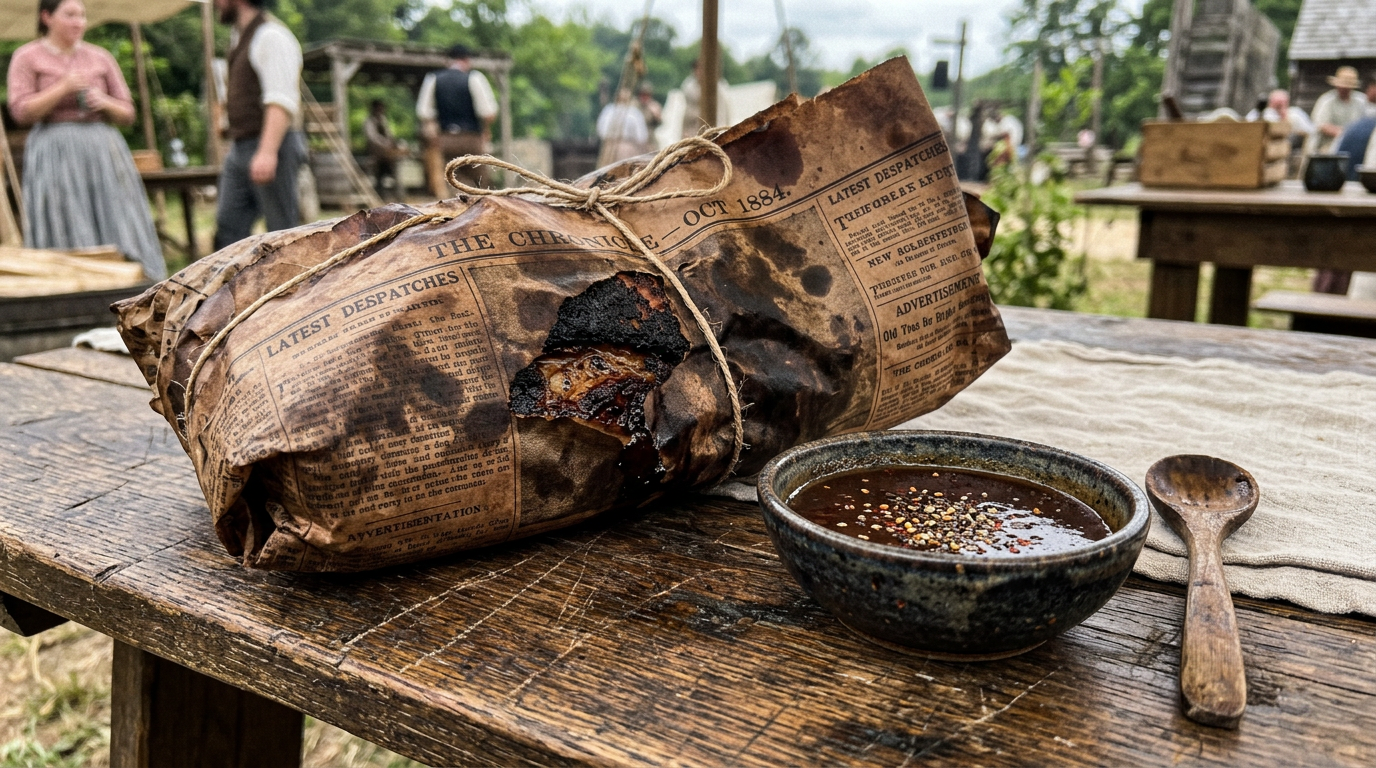 Smoked meat wrapped in newspaper—the original 1908 Kansas City street food