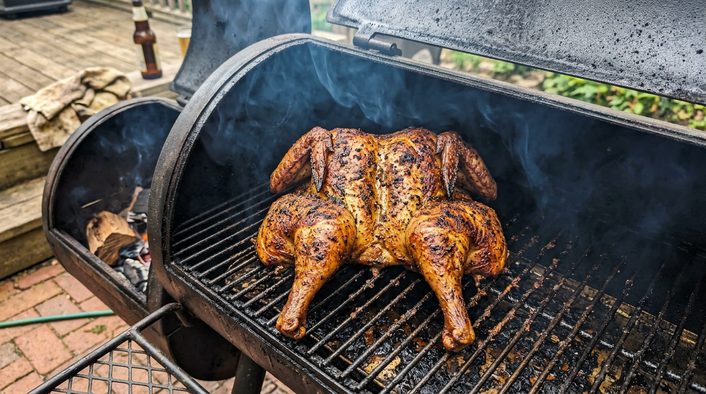 Spatchcock Smoked Chicken: No More Rubbery Skin